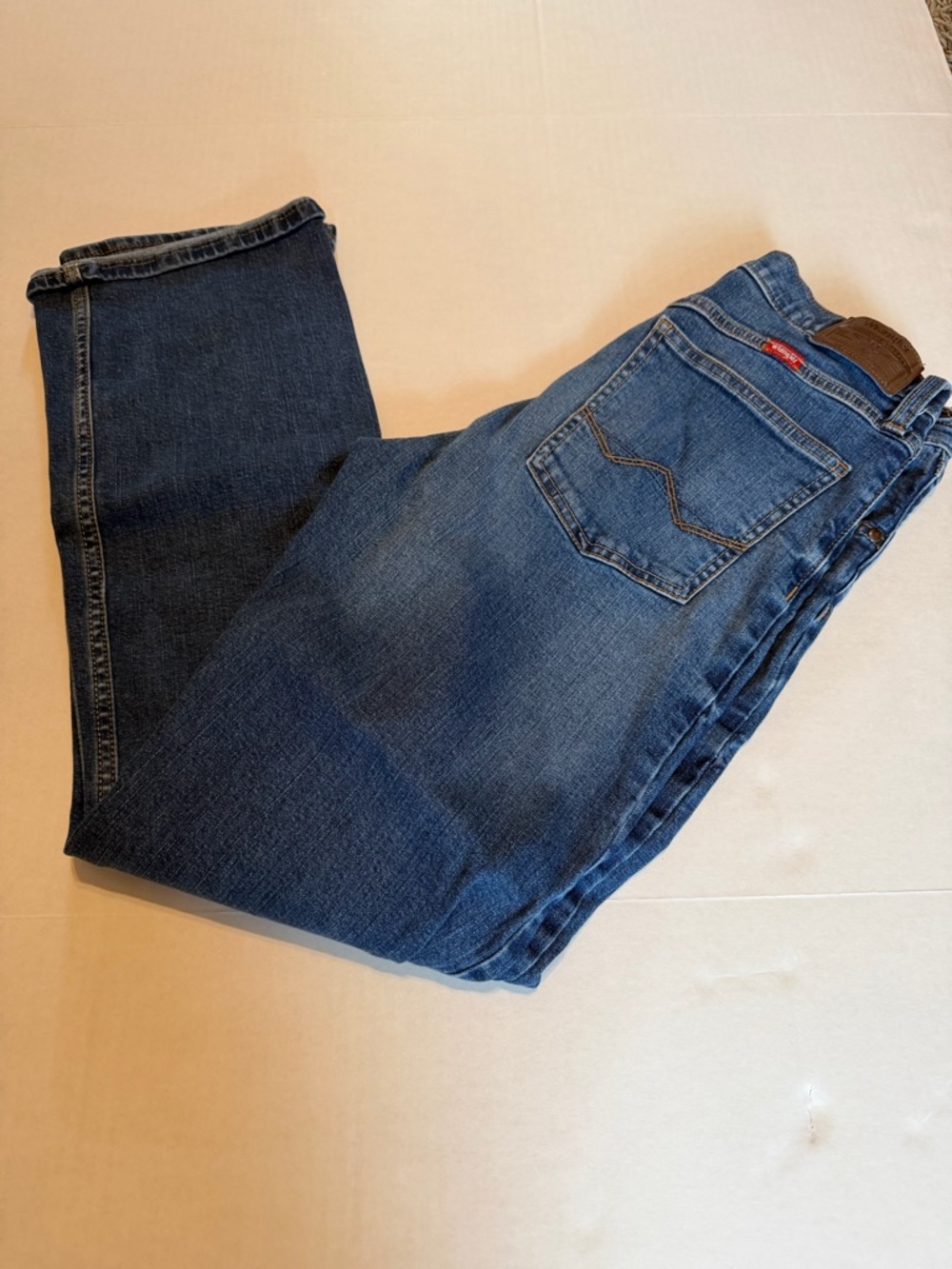 WRANGLER Relaxed Boot Jeans Mens Sz 30x32 Denim Dark Wash Faded Western Cowboy